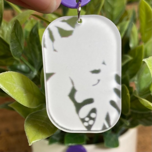 Tropical Floral Acrylic Earrings Hawaiian - Picture 2 of 6